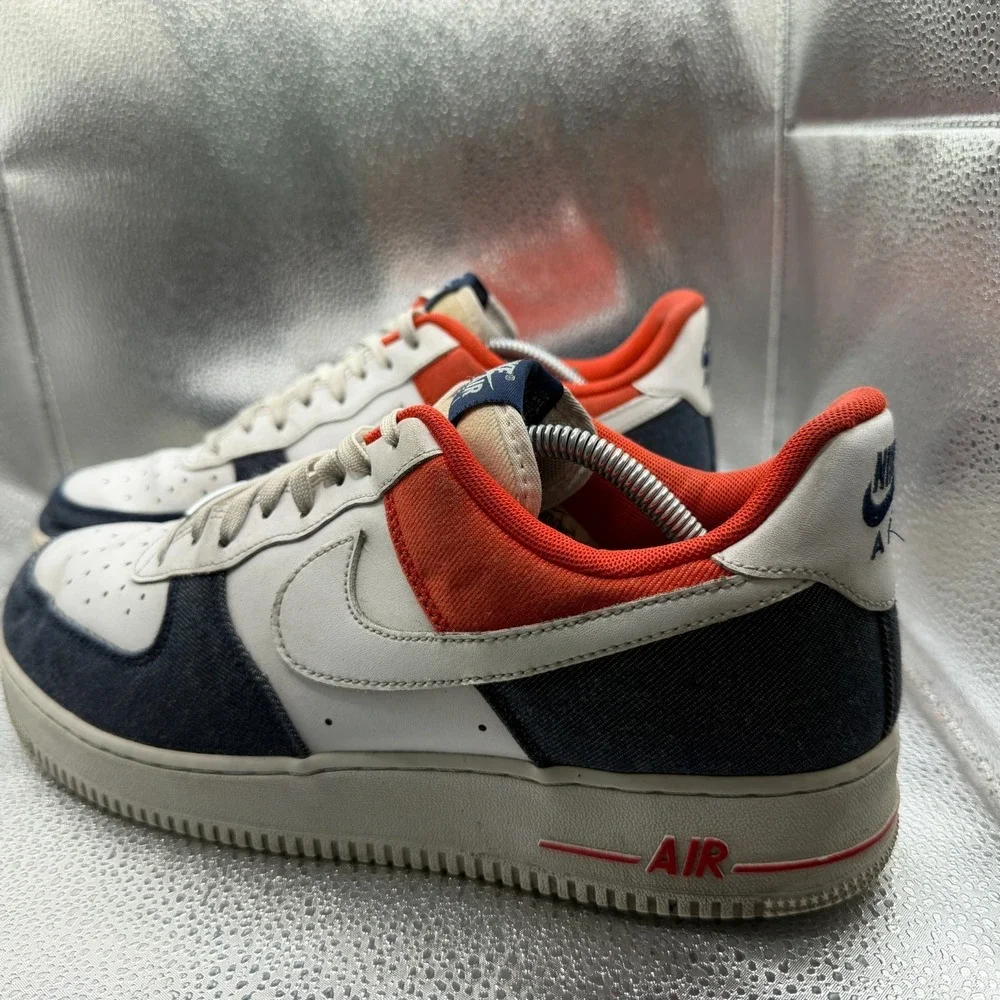 Size 11 Nike Air Force 1 '07 LX 'USA Denim' Red White Blue Mens Shoes DJ5174-100